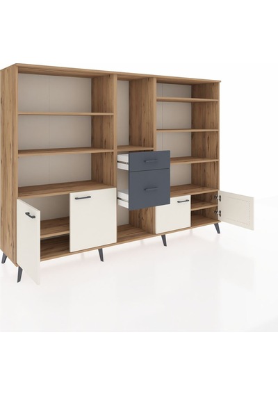 Hyperion Dolap 10 Raflı 2 Çekmeceli 4 Kapaklı 220x44x163 Çam-ayta Çam-aytaşı/antrasit Hyperion Dolap 10 Raflı 2 Çekmeceli 4 Kapaklı 220x44x163 Çam-ayta Çam-aytaşı/antrasit