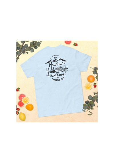 Wildstyle The Mountains Are Calling I Must Go Dağcı Baskılı Unisex Pamuklu Tişört Bebe Mavi