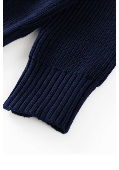 Tarz Cool Erkek Dik Yaka Fermuarlı Slim Fit Triko Hırka Lacivert