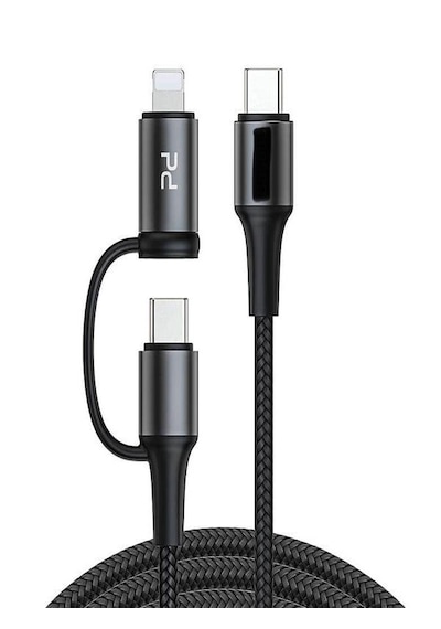 PD ACK-93 2in1 3A 60w Type-C 20 W Lightning 1.2 M Örgü Şarj Kablosu