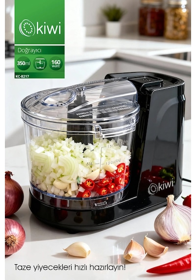 Kiwi KC-8217 350 ML Kapasiteli & Paslanmaz Çelik Bıçaklı Mini Gıda Doğrayıcı