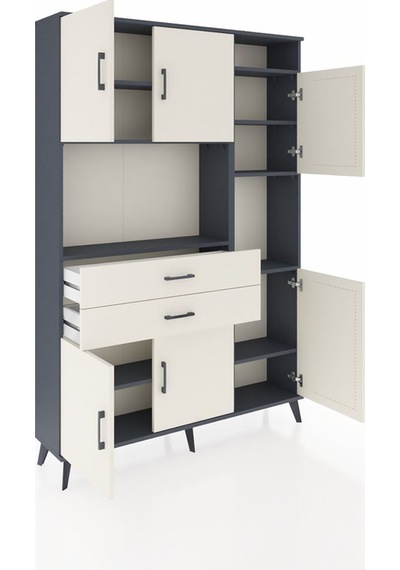 Arges Dolap 9 Raflı 2 Çekmeceli 6 Kapaklı 132x30x195 Antrasit-aytaşı/aytaşı Aytası/aytası Arges Dolap 9 Raflı 2 Çekmeceli 6 Kapaklı 132x30x195 Antrasit-aytaşı/aytaşı Aytası/aytası