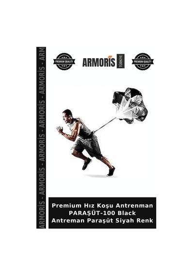 Premium Hız Koşu Antrenman Paraşüt-100 Black Antreman Paraşüt Siyah Renk
