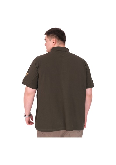 Mode Xl Büyük Beden Erkek T-shirt Pike Polo Yaka U25306 Haki Haki