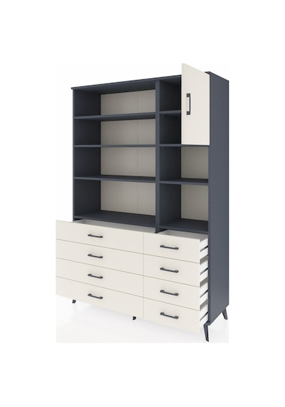Hyperion Dolap 8 Raflı 8 Çekmeceli Tek Kapaklı 132x44x195 Antrasit-aytaşı/aytaşı Aytası/aytası Hyperion Dolap 8 Raflı 8 Çekmeceli Tek Kapaklı 132x44x195 Antrasit-aytaşı/aytaşı Aytası/aytası