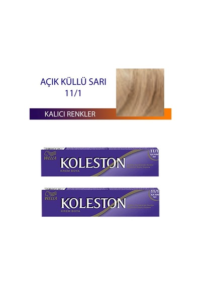 2 Adet Single Tüp Boya Saç Boyası Açık Küllü Sarı 11/1