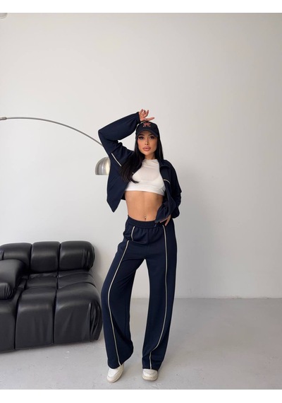 Fonna Fashion Tk-3041 Bayan Eşofman Takım Çımalı Lacivert