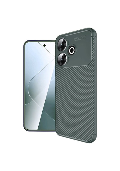 Xiaomi Redmi 13 4g Kılıf Karbon Silikon Case Kapak Koyu Yeşil