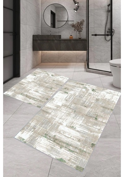 Eliana Home Dijital Baskı 2'li Banyo Paspas Takımı Lna5-0541 100x60 Ve 60x50 Cm Bej
