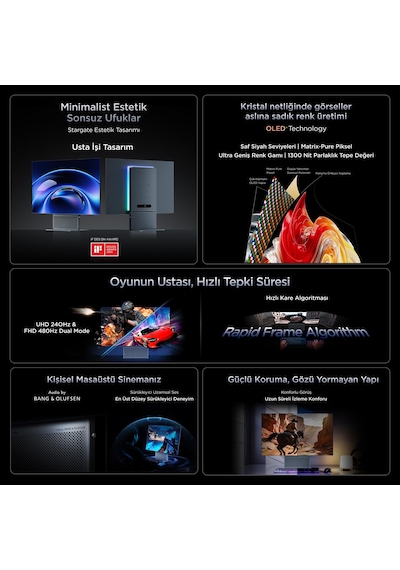 TCL 32X3A Gaming Monitörü 31.5" 0.03ms 240hz Uhd 4k Oled+ Oyuncu Monitörü B&o Ses, Dp 2.1