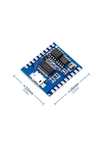 Dy-sv17f Mp3 Wav Ses Çalma Modülü 4mbyte Hafıza Class D Amfi 5w 4-8ohm Hoparlör Microusb Uart Buton