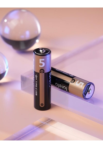 Usb Type-c Girişli Şarjlı Aa Lityum Pil 1.5v Sabit Çıkış 3200mwh 5'li Paket - 10 Adet