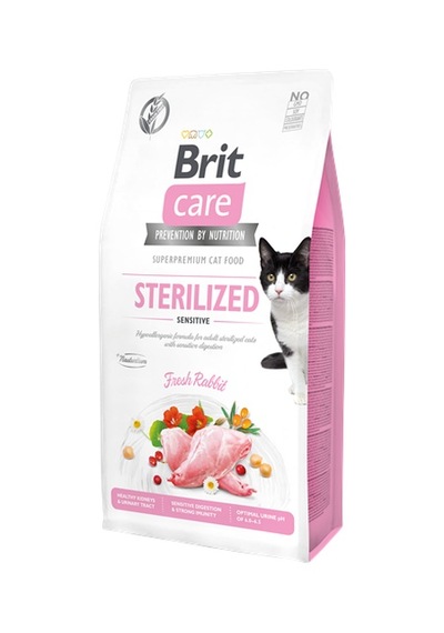 Brit Care Kısırlaştırılmış Hassas Kediler İçin, Tahılsız, Hipoalerjenik Taze Tavşan Etli Kuru Mama 7 Kg