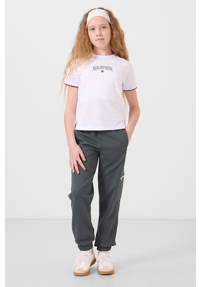 Tommylife Beyaz-haki O Yaka Baskılı Lastik Paça Kargo Cepli Kız Çocuk Eşofman Takım - 75173 Beyaz/haki Beyaz - Haki