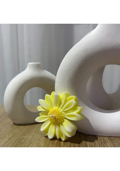 Artepieza 5'li Set Papatya Figürlü Soya Wax Mum-sarı Papatya Tasarımlı 5'li Mum Seti 5 1 Cm Açık Sarı