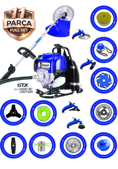 Prowackers German Bc-427 Max Seri Sırt Tipi Benzinli Ot Çalı Çim Biçme Tırpanı+ 11 Pcs Full Set Hali Yıkamalı