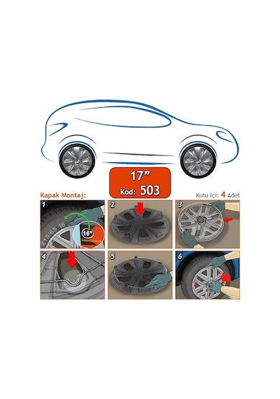 Sjs 503 17 İnç Jant Kapağı Sks Üniversal