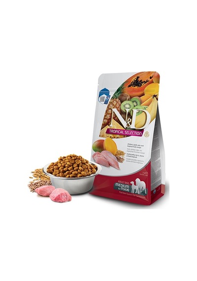 N&D Tropical Selection Tavuklu ve Tropikal Meyveli Orta ve Büyük Irk Yetişkin Köpek Maması 10 KG