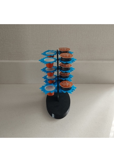 Akçaağaç Dekoratif Kahve Kapsül Standı Ve 2 Adet Bardak Altlığı-çift Taraflı Kullanım-37 Mm Ve 46 Mm Kapsül Uyumlu-mavi Mavi Akçaağaç Dekoratif Kahve Kapsül Standı Ve 2 Adet Bardak Altlığı-çift Taraflı Kullanım-37 Mm Ve 46 Mm Kapsül Uyumlu-mavi Mavi