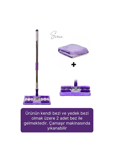 Tak Kullan Çıkart Teleskopik Saplı Yedek Bezli Mandallı Mop