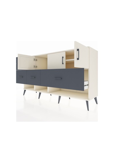 Kronos Konsol 3 Raflı 5 Çekmeceli 3 Kapaklı 176x59x99 Aytaşı-ayta Aytaşı-aytaşı/antrasit