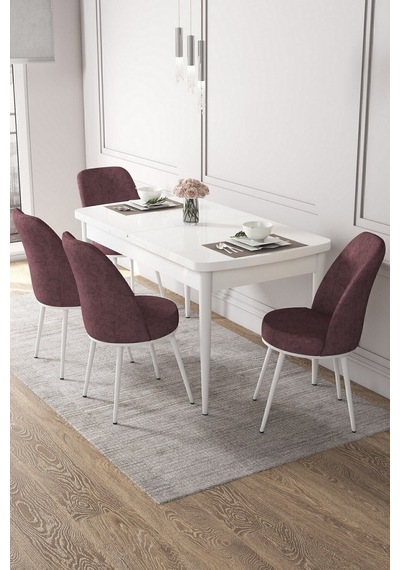 Canisa Kor Serisi 70x114 Açılabilir Mutfak Masası Takımı Beyaz Masa 4 Gülkurusu Sandalye Masa Beyaz Sandalyeler Gülkurusu Canisa Kor Serisi 70x114 Açılabilir Mutfak Masası Takımı Beyaz Masa 4 Gülkurusu Sandalye Masa Beyaz Sandalyeler Gülkurusu