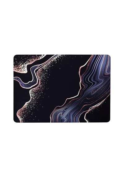 Macbook Air 13.6 İnç Soyut Mermer Desenli Kılıf A2681 A3113 A3240 A3449 M2 M3 M4 M5 Uyumlu Sert Hard Case Açık Siyah