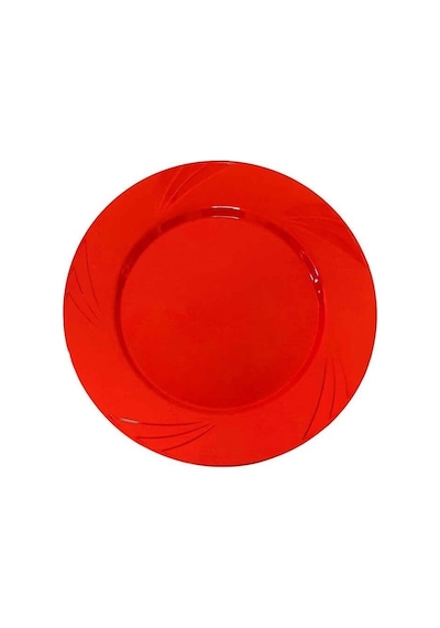 Kristal Tabak Kırmızı 22 Cm 6'lı