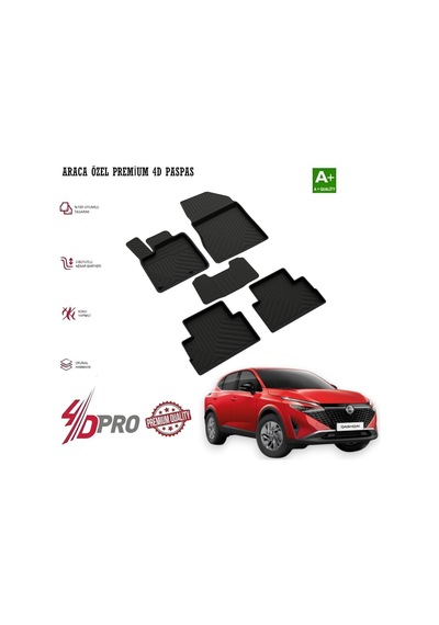 Nissan Qashqai 2021 2022 2023 2024 2025 2026 2027 Dizel & Benzin 4-d Havuzlu Kauçuk Paspas Siyah