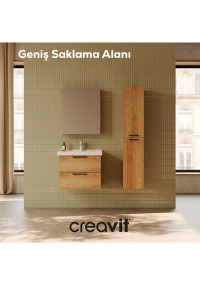 Creavit D20 65 Cm İki Çekmeceli Lavabo Dolabı Everest Melamin Kapak Ahşap Creavit D20 65 Cm İki Çekmeceli Lavabo Dolabı Everest Melamin Kapak Ahşap