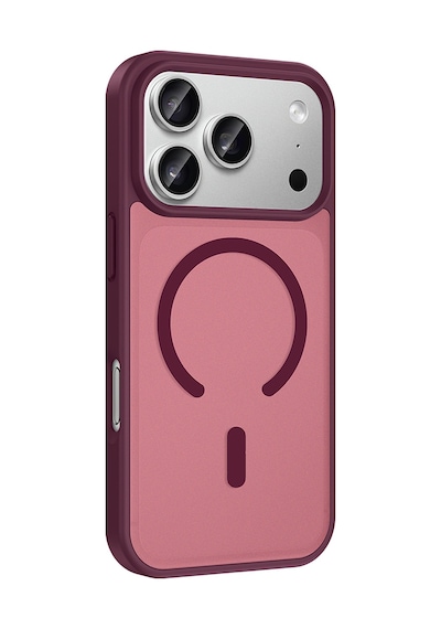 Maks Technology Apple Uyumlu iPhone 18 Pro Kılıf M-safe Şarj Özellikli Mkst Babet Kapak - Bordo