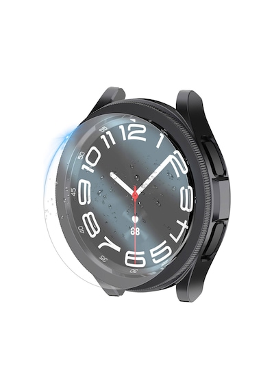 Galaxy Uyumlu Watch 6 Classic 47mm Sert Pc Kasa Ve Ekran Koruyucu Mkst Watch Gard 29 - Siyah