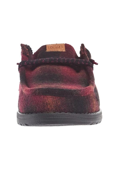 HEY DUDE Wally Slip Cozy Plaid Kırmızı Erkek-11130 Kırmızı