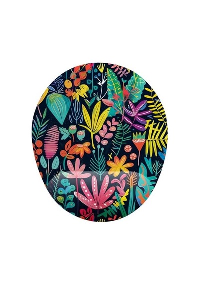 Tropikal Çiçek Desenli Bilek Destekli Mouse Pad