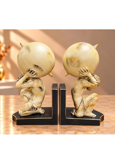 Dünyayı Taşıyan Atlas Figürlü Mitolojik Kitap Tutucu Seti Alk6098 44 Cats