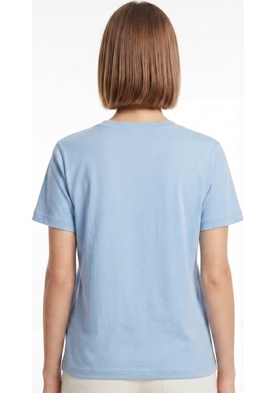 Goffra Kadın Vision V Yaka Premium Kalite Yoğun Dokulu Pamuklu T-shirt Açık Mavi W102-r0220-04