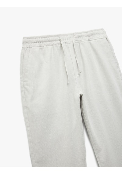 Koton Beli Bağcıklı Cep Detaylı Pamuk Keten Karışımlı Chino Pantolon Gri Desenli 5sam40024hw Gri Desenli Koton Beli Bağcıklı Cep Detaylı Pamuk Keten Karışımlı Chino Pantolon Gri Desenli 5sam40024hw Gri Desenli