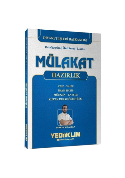 Yediiklim Dib Diyanet İşleri Başkanlığı Mülakat Hazırlık - Burhan Karakışla