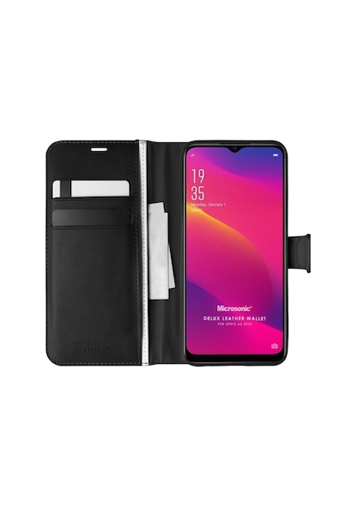 Oppo A5 2020 Kılıf Standlı Kapaklı Korumalı Siyah R52500:siyah