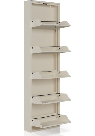 Ceha Kilitli 5'li Metal Ayakkabılık - Krem K.AYK-5 /AB1013/KL
