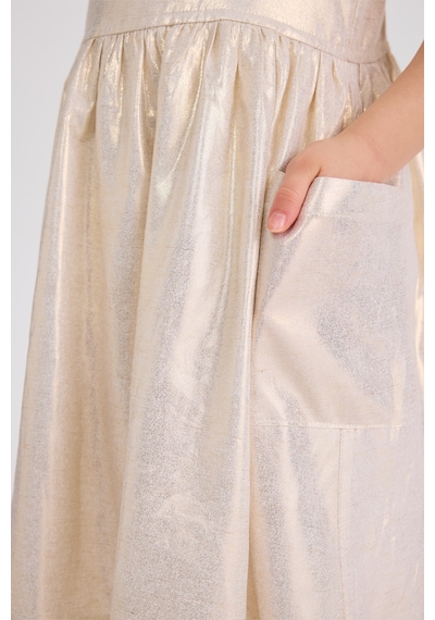 Panço Kız Çocuk Gold Elbise 2611gk26006 Sarı