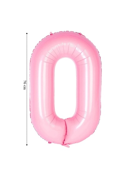 Folyo Balon 0 Rakamı Helyum Balon Pembe Renk Çok Renkli