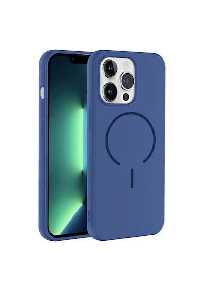 Apple iPhone Uyumlu 13 Pro Max Kılıf Magsafe Destekli Kamera Korumalı Yumuşak Silikon Pazarplus Lacivert