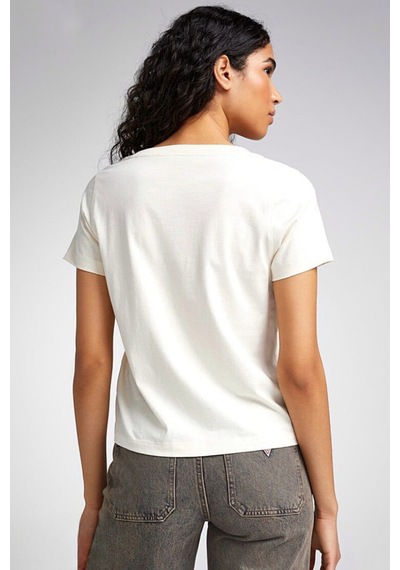 Kadın V Yaka New York Tshirt Spr25tsk20 Ekru