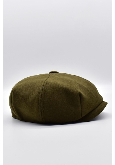 Külah Erkek Dökümlü Kışlık Newsie Kasket Premium Irish Flat Cap Şapka - Haki