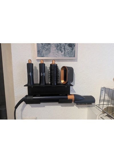 Airwrap Uyumlu Duvar Tipi Stand Saç Şekillendirici Ve Başlık Düzenleyici Raf siyah