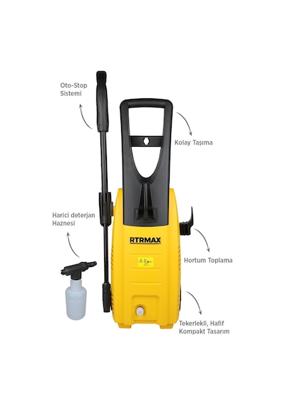 Rtrmax RTM711SET Yüksek Basınçlı Yıkama + Sprey Tabancası 2'li Set