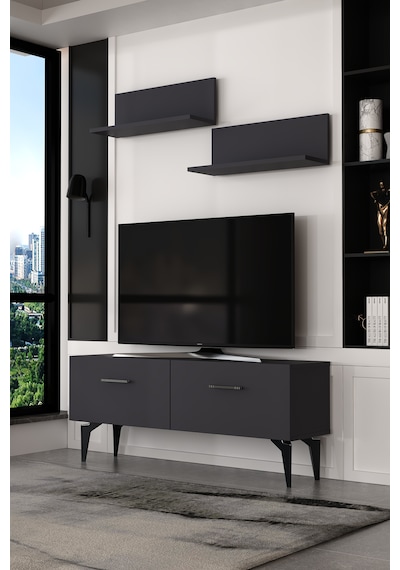 Dekortis Home Dekor 120dhdtür2ag Eros Raflı Tv Sehpası,ünitesi Antrasit - Gümüş Dekortis Home Dekor 120dhdtür2ag Eros Raflı Tv Sehpası,ünitesi Antrasit - Gümüş