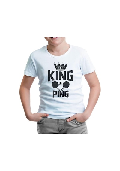Lord Tshirt Masa Tenisi - King Of Ping Pong Beyaz Çocuk Tshirt