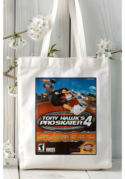 Art Hediye Tony Hawk's Pro Skater Oyun Baskılı Omuz Çanta Kişiye Özel Model 3 Çok Renkli